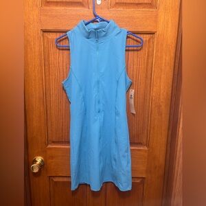 MONO B  Light Blue Zip-Up Athletic Dress Sz M. PTP 16”. NWT